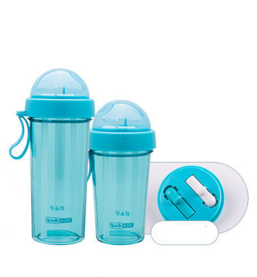 Dual Straw Separated Drink Water Drink Bottle